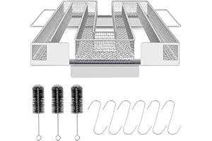 Samione Générateur de Fumée Froide, générateur de fumée froide acier inoxydable avec Anse Brosse Nettoyage et Crochet, Fumée Professionnel Boîte De Fumoir de Granule Fumage Viande Poisson
