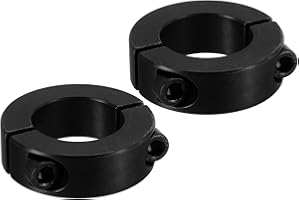 PATIKIL Bore 28mm Double Split Shaft Collar 48mm OD 26mm Thickness, 2 Pack 45#Carbon Steel Locking Collar Clamp Style with Set Screw for Machine Tools Industry, Black