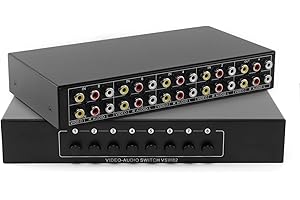 YiBiChin 8 in 2 Out 8 Voies Composites Switcher AV 3 RCA Video L/R Sélecteur de Boîte Audio de Commutateur 8 en 2 Out 8x2 pour HDTV LCD DVD STB Consoles de Jeu