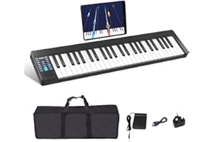 OYAYO 49 Keys Electronic Piano, Portable Piano Keyboard Support MIDI, Kids Keyboard Piano with Built-In Speakers and Piano Bag Sustain Pedal, Kids Piano Keyboard for Adult Christmas Birthday Gift