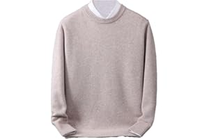 Suvoiier Maglione in Cashmere da Uomo Pullover con O-Collo Camicia da Uomo con Fondo Lavorato A Maglia Allentato Top da Uomo Casual Autunno Inverno