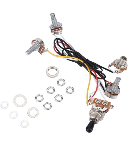 Electric Guitar Wiring Harness Kit 3 Way Toggle 1 Volume 1 Tone 500K Pots - Foto 5