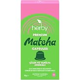 Herby Premium Matcha Kaps&uuml;l - Nespresso Uyumlu, &Ccedil;ilek ve Vanilya Aromalı, 10'lu Paket