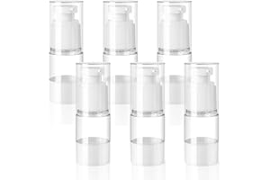 ZDNT 6 Stück 15ml Airless Pumpspender,Creme Spender Pumpflasche Leer,Nachfüllbar Vakuum Kosmetikbehälter,Vakuum Reiseflaschen zum Befüllen für Reise Lotionen Shampoo Kosmetik