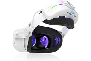 Eyglo RGB Sangle Compatible avec Quest 3S/3, Remplacement de la Sangle Elite Quest 3S/3 avec Batterie 12000mAh, Amélioration du Confort et du Support VR,Accessoires pour Quest 3S,Temps de Jeu Prolongé
