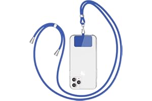 Bigcousin Cordon de Collier Universelle Compatible avec Téléphone Portable,Laniere Tour de Cou Telephone Portable,Chaîne Adapté à Toutes Les Coque,Réglable Amovible,Bleu Ciel