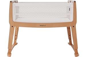 SnuzPod Studio Next to Me Crib - Portable Lightweight Baby Bed with Zip-Down Wall, 3D Breathable Mattress and 6 Height Settings - Ideal Home and Travel Cot with Wheels, Stockholm