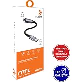 MTL Type-C to 3.5mm AUX Adapt&ouml;r DAC &Ccedil;ipli Dayanıklı &Ouml;rg&uuml; Kablo Ses D&ouml;n&uuml;şt&uuml;r&uuml;c&uuml; MT5045 ile uyumlu