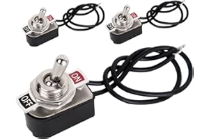 SCOOYUCK Przełącznik dźwigienkowy, 12 V, 24 V, 125 V, 230 V (3-250 V) SPST ON OFF 2-biegunowy przełącznik kołyskowy, do samochodów osobowych, ciężarowych, łodzi, statków, 3 szt