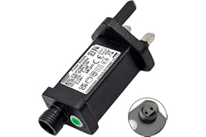 Dekofun Transformer for Christmas Lights 6W 31V Transformer Plug, 9 Modes Christmas Tree Lights Plug Adapter with Timer Function, IP44 Waterproof for XMAS Lights, Festoon Lights, String Lights