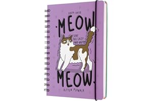 Grupo Erik Meow Meow Diary 2024-2025 | Back To School 12 Months A5 Academic Diary 2024-2025 Week To View | August 2024 - July 2025 | Mid Year Diary 2024-2025 With Stickers | Cat Diary