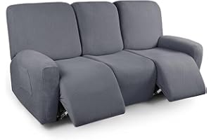 ZEAINK Funda de Sillón Relax Reclinable Elástica 1/2/3 Plaza , Jacquard Funda Reclinable 4/6/8 Piezas con Bolsillos Laterales, Antideslizante Extraíbles y Lavables Fundas Reclinable Protector ( Color : #1 ,