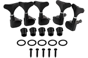 MOTOKU 5PC Bass Tuning Pegs Tuners Machine Heads for 5 String Guitar Sealed 2L3R Keys BLACK
