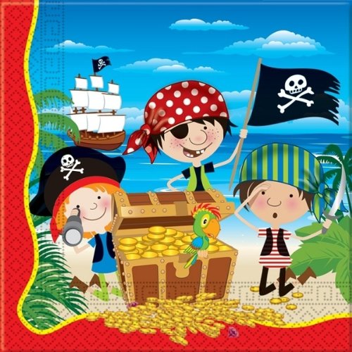 Preisvergleich Produktbild Kleine Piraten 2-lagige Papierservietten 33x33cm