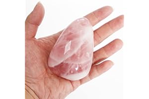 ORIENTREA 1 piezas de cristal de Cuarzo rosa Piedra Cristales de sanación, Piedra de energía, Paquete de regalo, rose quartz