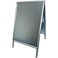 Deflecto A1 Aluminium Pavement Display Board with Snap Frame -Silver, A1 Display Boards Free Standing, Literature Sign Holder, Notice Board Signs