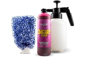 AUTOFULLCAR Kit d'économie Cherry | Kit de nettoyage | Cherry Foam Shampooing cerise super brillant | Foamer Générateur de mousse manuel | Gant de lavage cadeau |FullCarX |FullDip