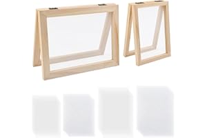 WANDIC Kit de Pantalla para Hacer Papel, el Juego de fabricación de Papel Incluye Marco de Molde de Madera, paño de fabricación de Papel, Mallas para Manualidades de Papel