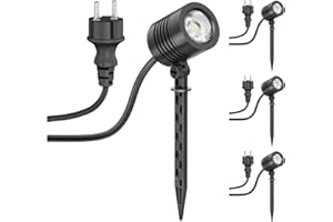 ‎LEDSCOM.DE ledscom.de LED Garden Spotlight with Ground Spike for Outdoor Use, IP65, 4 W, 210 lm, 30°