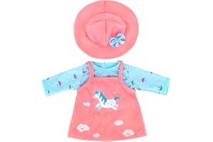 ZWOOS Ropa de Muñecas para New Born Baby Doll, Atuendo Unicornio con Sombrero para Muñecas 35-43 cm