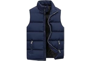 Aidodmom Piumino Smanicato Uomo Elegante Gilet Uomo Imbottito Con Collo Alto,Giubbotto Smanicato Invernale Leggero Gilet Caccia Casual Protegge Da Freddo E Pioggia