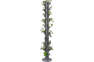 ‎GUSTA GARDEN Gusta Garden Sissi Strawberry Erdbeerbaum Infinity Anthrazit - Hochbeet System Erdbeeren mit Wandhalterung - Garten & Balkon - 185cm - 25L Erdvolumen