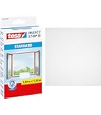 Zanzariera Adesiva Tesa Insect Stop - Set Da 3, 130x150 Cm, Bianco, Facile Da Installare - Foto 6