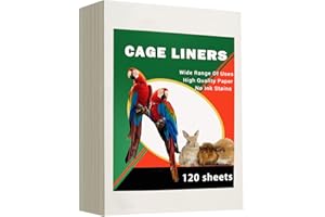 ZIQON 120 Pieces Bird Cage Liners Large Size Cage Paper Liners Disposable Cage Paper Liners Precut Absorbent Cushions Mat Accessories for Pets Birds Parrot