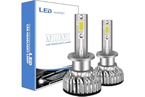 Sidaqi Ampoule H3 LED 100W 6000K blanc COB Puces 12000LM H3 LED Remplacement pour Voiture Moto Faisceau Haut/Bas Phare LED Ampoule 12V (2 Pièces)