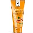 NutriGlow NATURAL'S Advanced Pro Formula Papaya Sunscreen SPF 50, PA+++ No White Cast, Non-Greasy, with Broad Spectrum, UV A & UV B Blue Light Protection, for Men & Women Suitable for Oily, Dry, Sensitive & Combination Skin (100 g)