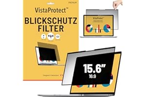 ‎VISTAPROTECT VistaProtect – Premium Blickschutzfilter & Anti-Blaulichtfilter, Privacy Filter Anti Blue Light Blickschutzfolie für Laptops mit Edge-to-Edge Glas für Flachbildschirme, Abnehmbar (15.6" Zoll)