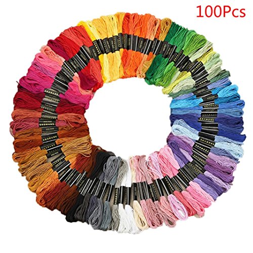 Kit point de croix fils crochet, Koly 100 kit broderie fils a broder Multicolores Pour Broderie Point de Croix Tricotage Bracelets Brésiliens