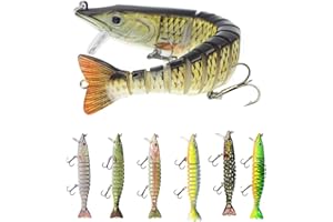 WORLD-DECO Kit di esche da pesca multi articolate esche per basso affondamento lento 6 e 12 segmenti Esche da nuoto esche dure realistiche Swimbaits Set
