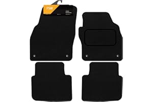 FSW - Tailored Mats - Fits SKODA Scala 2019 Onwards - Black Carpet - Anti Slip Mat - Non Slip Car Floor Mat, Fitted With Clips & Granulated Backing - 4 Pc Floor Mat Only