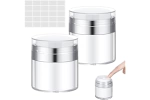 angelikashalala 2 Stück Airless Pumpspender,Pumpspender,Pumpflasche,Creme Pumpspender Creme Behälter Cremedose Leer Cremetiegel Vakuumflasche Cosmetic Cream Jar für Creme15ml/30ml/50ml