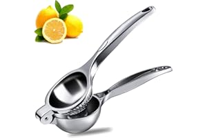 ‎WANGDEFU Zitronenpresse Handpresse Entsafter Manuell,Rostfreier Zinklegierung Edelstahl,Anti-Ätzmittel,BPA-frei,Tragbare Zitruspresse Saftpresse für Limetten,Orangen,Apfelsaft,Obst,Robust Langlebig