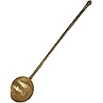 HOKOYA Handmade Traditional Brass Ladle | Handmade Brass Cooking Set for Kitchen (Curry Ladle)