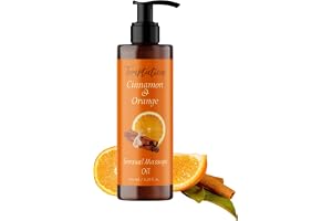 QKnatur - BIO Temptation Orange Cinnamon Massage Oil - 200ml - för avkopplande och vitaliserande kroppsmassage. Perfekt för par