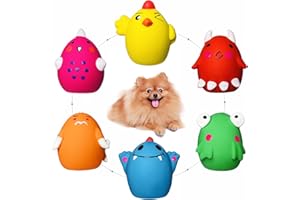 HOLYSTEED Jouet Chien Couineur, Jouet Petit Chien, Latex Jouets à Couinement pour Chiens, Balle Couineuse 6 pièces