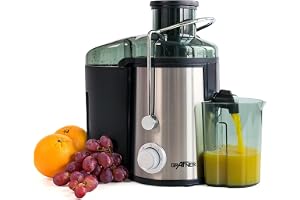 Grafner Juicepress för frukt och grönsaker, 400 W, 3 hastighetsnivåer, 65 mm stort påfyllningshål, 450 ml samlarbehållare, vitaminrika juicer, elektrisk juicepress