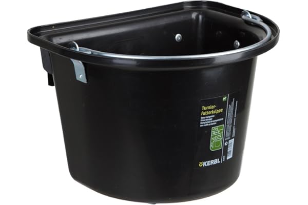 Kerbl Seau Mangeoire avec Anse pour Cheval Noir 12 L