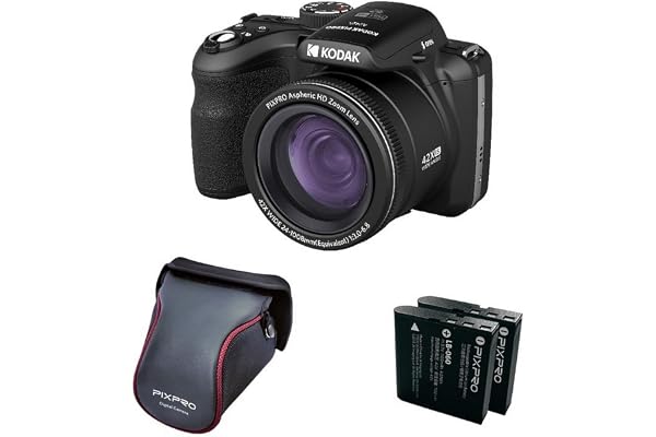 KODAK Pixpro Astro Zoom AZ426 - Appareil Photo Numérique Bridge, Zoom Optique 42X, Grand Angle de 24 mm, 20 mégapixels, LCD 3, Vidéo Full HD 1080p, Batterie Li-ION - Noir