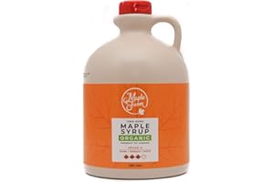 MAPLEFARM Jarabe de arce BIO - Grado A (Dark, Robust taste) - 1,89 litros (2,5 Kg) - Miel de arce biológico - Sirope de arce - Organic maple syrup