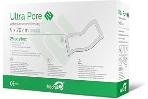 Medrull Ultraporowy sterylny plaster do opatrunku na rany, 20 cm długości x 9 cm szerokości - 25 sztuk