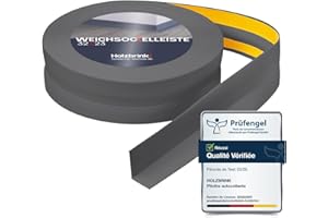 HOLZBRINK Plinthe souple autoadhésive 32x23mm, 5 m | Plinthe PVC pour finition plan de travail, meubles cuisine | Lame PVC adhesive | Couleur : gris foncé