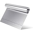 Dough Scraper, Stainless Steel Pastry Cutter, Pastry Scraper with Handle and Measuring Scale, Kitchen Bowl Scraper, Dough Cutter for Pizza, Pastry, Bread Baking & Cake Decoration
