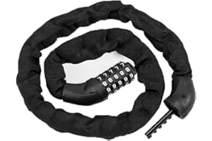 ZCYLPT Bike Lock Combination, 1.2m x 6mm Heavy Duty Bike Chain Lock with 5-Digit Resettable Code - High Security Cut Resistant Bicycle Lock for eBike, Motorcycle, Scooter, Gate & Door