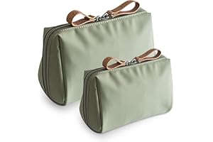 Nizirioo 2 Pièces Trousse De Toilette Femme, Sac Cosmétique en Nylon, Trousse De Maquillage Étanche, Trousse À Maquillage Femme Sac Cosmétique Portable Trousse Maquillage Voyage Maquillage Pochette