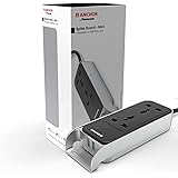 ANCHOR by Panasonic 6A, Spike Guard with Handle, 2 Sockets + USB 2.4A, 1.5m Cable (Black and Silver, 240 volts) (22074)