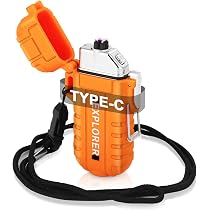 Briquet Électrique Rechargeable LEETZER 2en1 - Lampe Torche Étanche, Cadeau Aventure/Survie